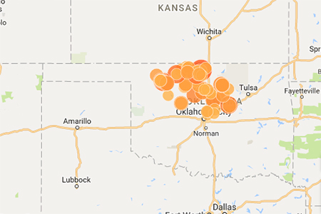 Oklahoma earthquakes 2017 to date