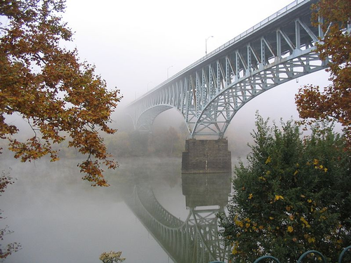 The Homestead Grays Bridge spanning over the Monongahela river and